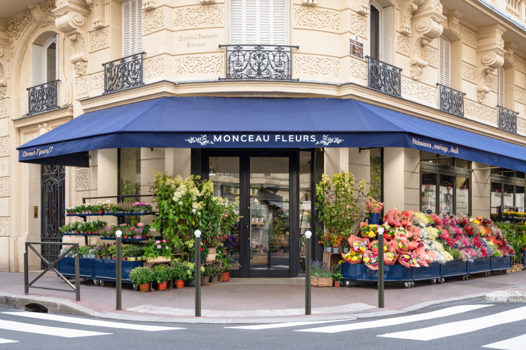 Photographe boutique fleuriste Monceau Fleurs à Paris